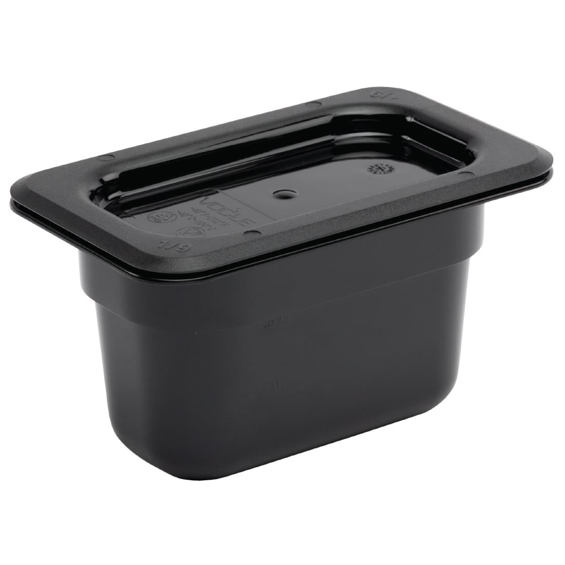 Vogue Black Polycarbonate 1/9 Gastronorm Tray 100mm - U473