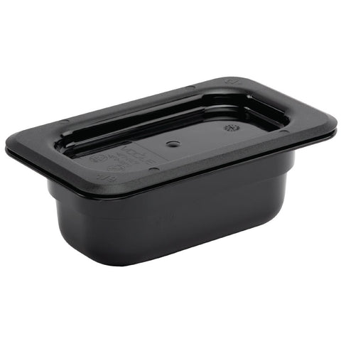 Vogue Black Polycarbonate 1/9 Gastronorm Tray 65mm - U472