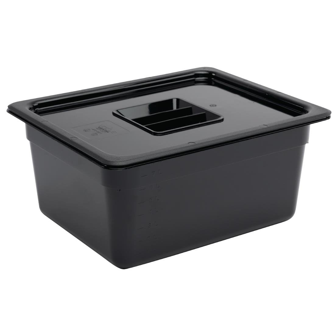 Vogue Black Polycarbonate 1/2 Gastronorm Tray 150mm - U460