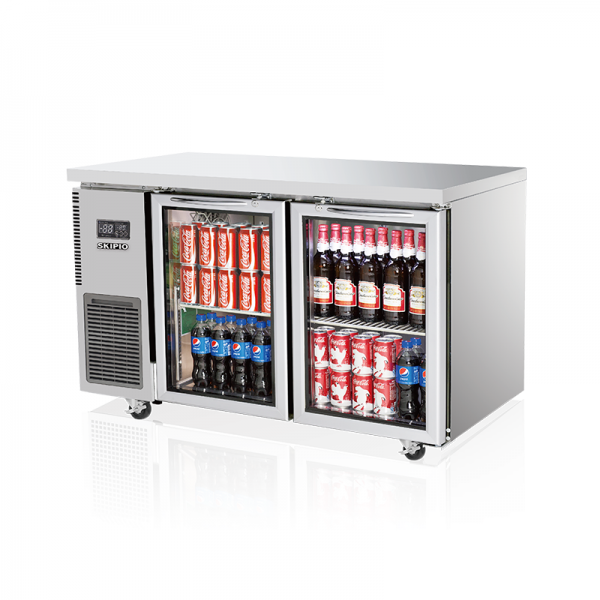 Skipio SGR12-2 Two Glass Door Underbench Fridge - 280Ltr