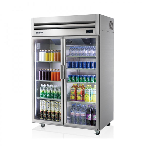 Skipio SRT45-2G Two Glass Door Upright Fridge