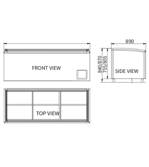 Snow Village Modular Supermarket Island Freezer CQZ-25L