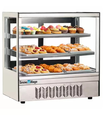 Snow Village Square Glass Chilled Counter-Top Food Display DG-TZ1200