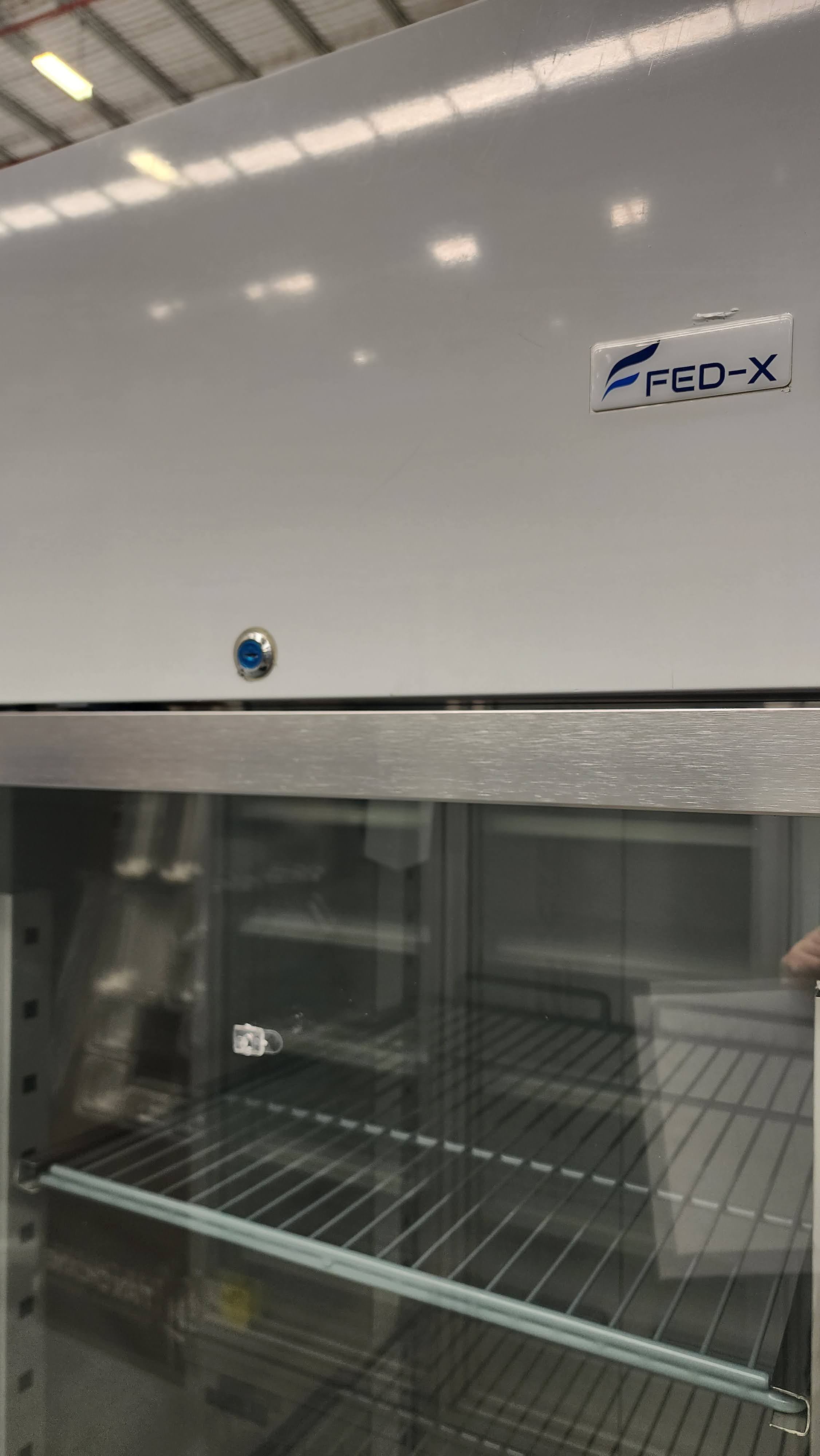 FED-X S/S Two Full Glass Door Upright Fridge XURC1410G2V