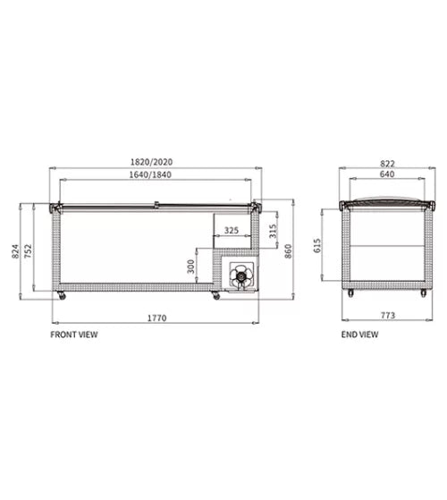 Snow Village Supermarket Island Freezer SD/SC-1800RS
