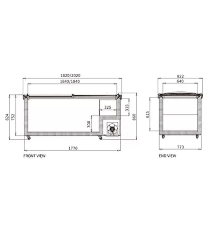 Snow Village Supermarket Island Freezer SD/SC-1800RS