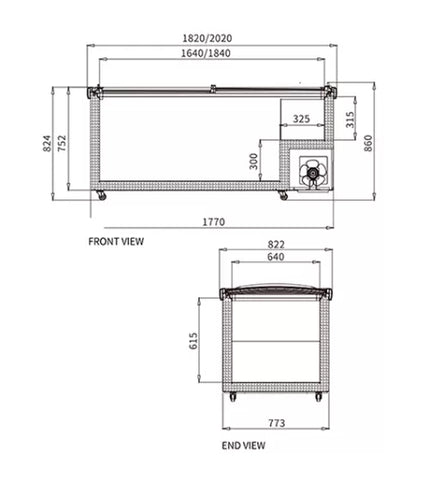 Snow Village Supermarket Island Freezer SD/SC-2000RS (Wide Editon）