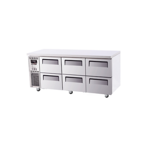 Turbo Air Undercounter 6 Drawer Fridge - 1800mm Width