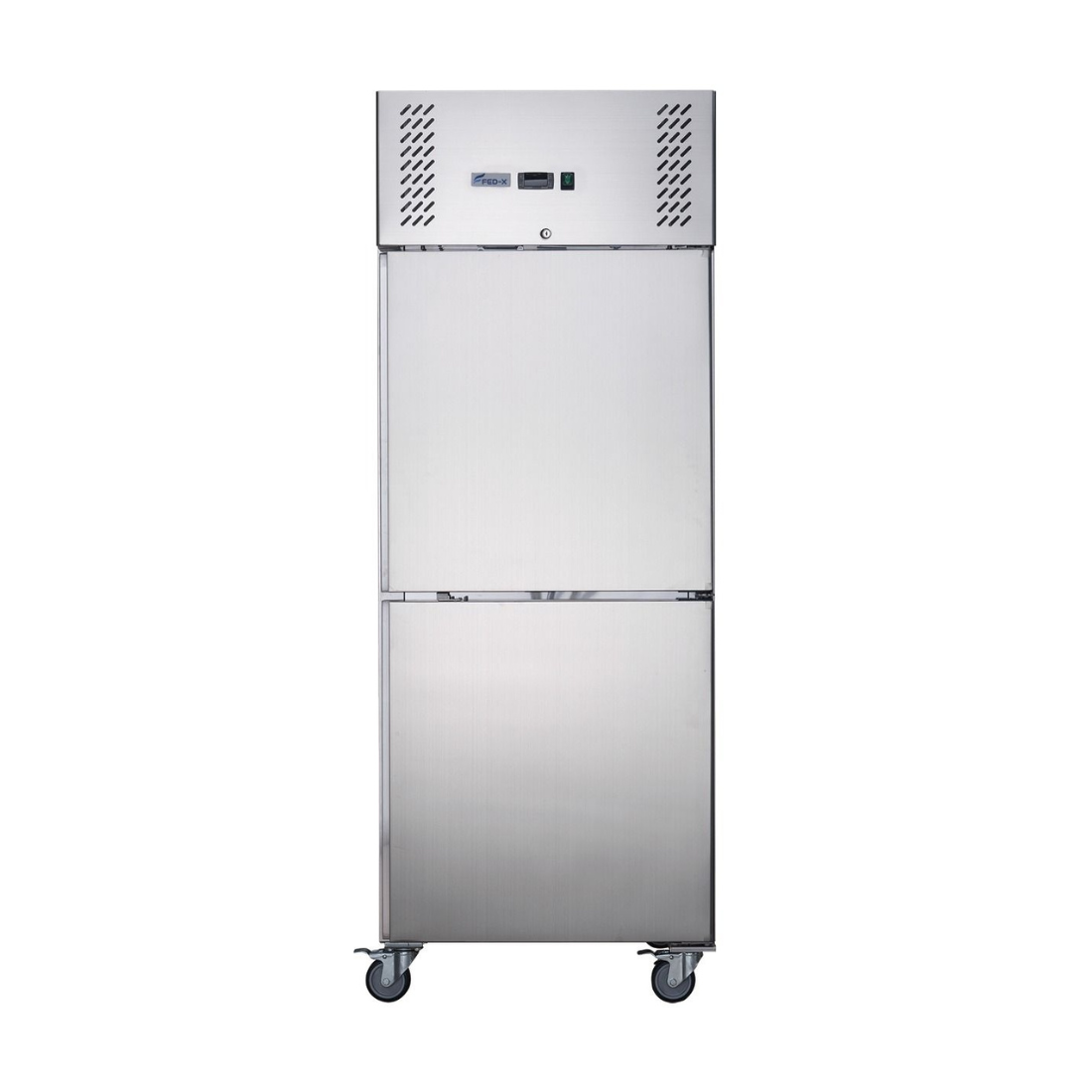 CLEARANCE - FED-X S/S Two half Door Upright Freezer - XURF600S1V-NSW2197