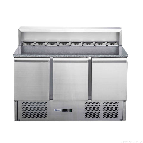 FED-X Three Door Salad Prep Fridge With Marble Top XGNS1300E