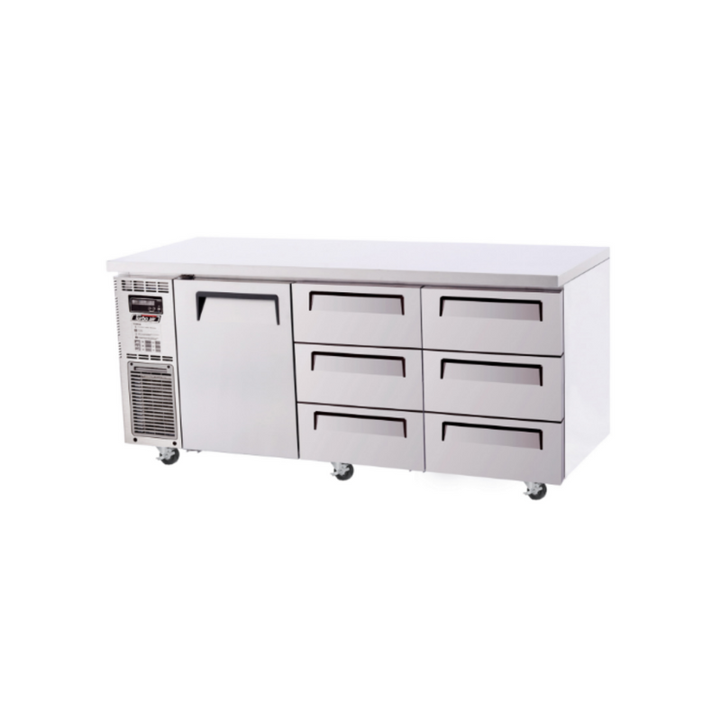 Turbo Air Undercounter 1 Door 6 Drawer Fridge