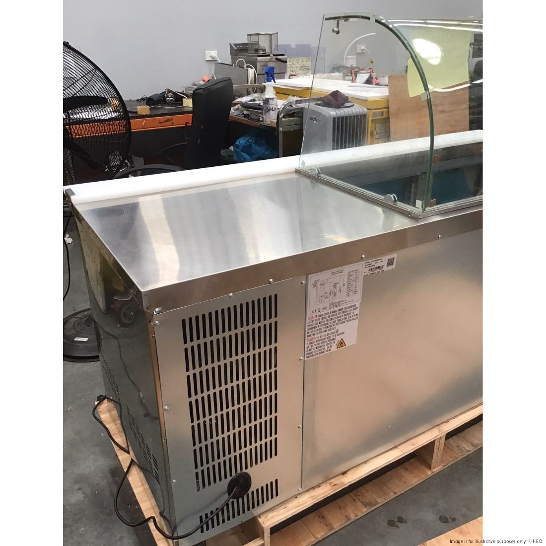 CLEARANCE - FED-X Three Door Salad Prep Fridge with Curve Glass Top - XTHP3100SALGC-NSW2161