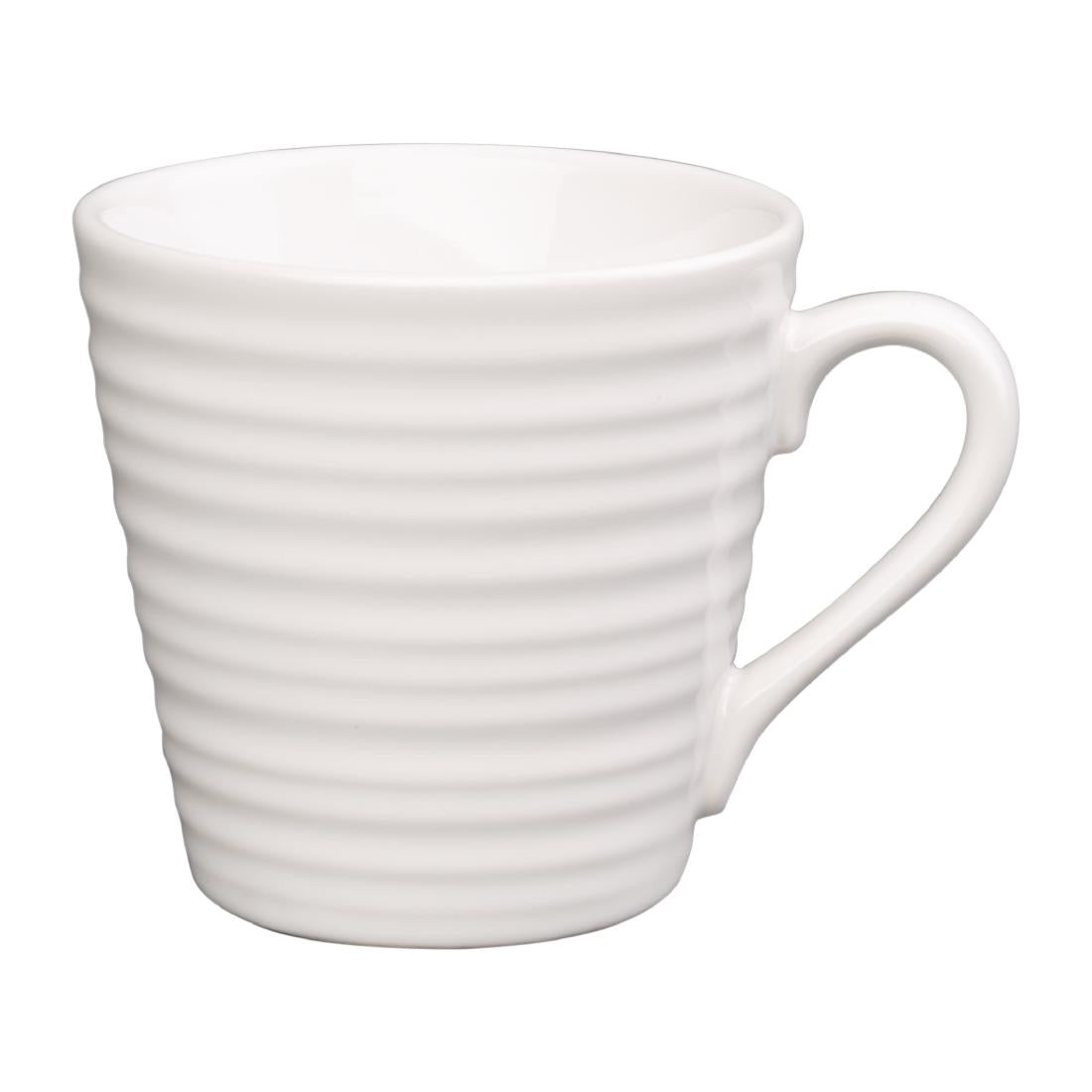 Olympia Cafe Mug White Ripple - 340ml (Box 6) - DH633