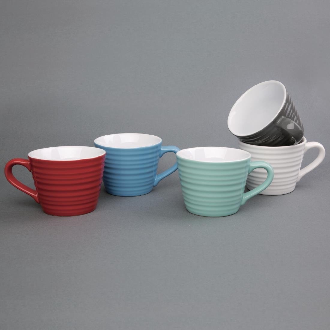 Olympia Cafe Mug Charcoal Ripple - 230ml (Box 6) - DH639