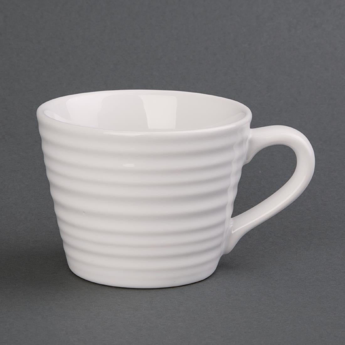 Olympia Cafe Mug White Ripple - 230ml (Box 6) - DH638