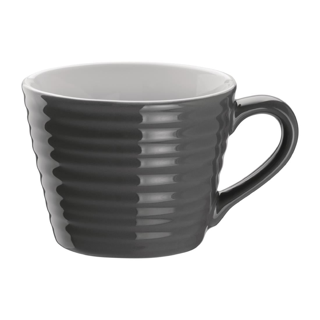 Olympia Cafe Mug Charcoal Ripple - 230ml (Box 6) - DH639