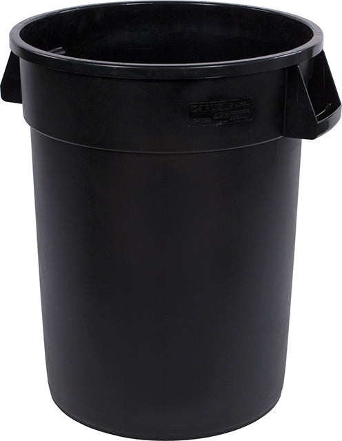 Carlisle Bronco™ Black Round Waste Bin with Handles 121L Capacity. Bottom Dia 457mm x 705mm Top Dia 579mm - 34103203