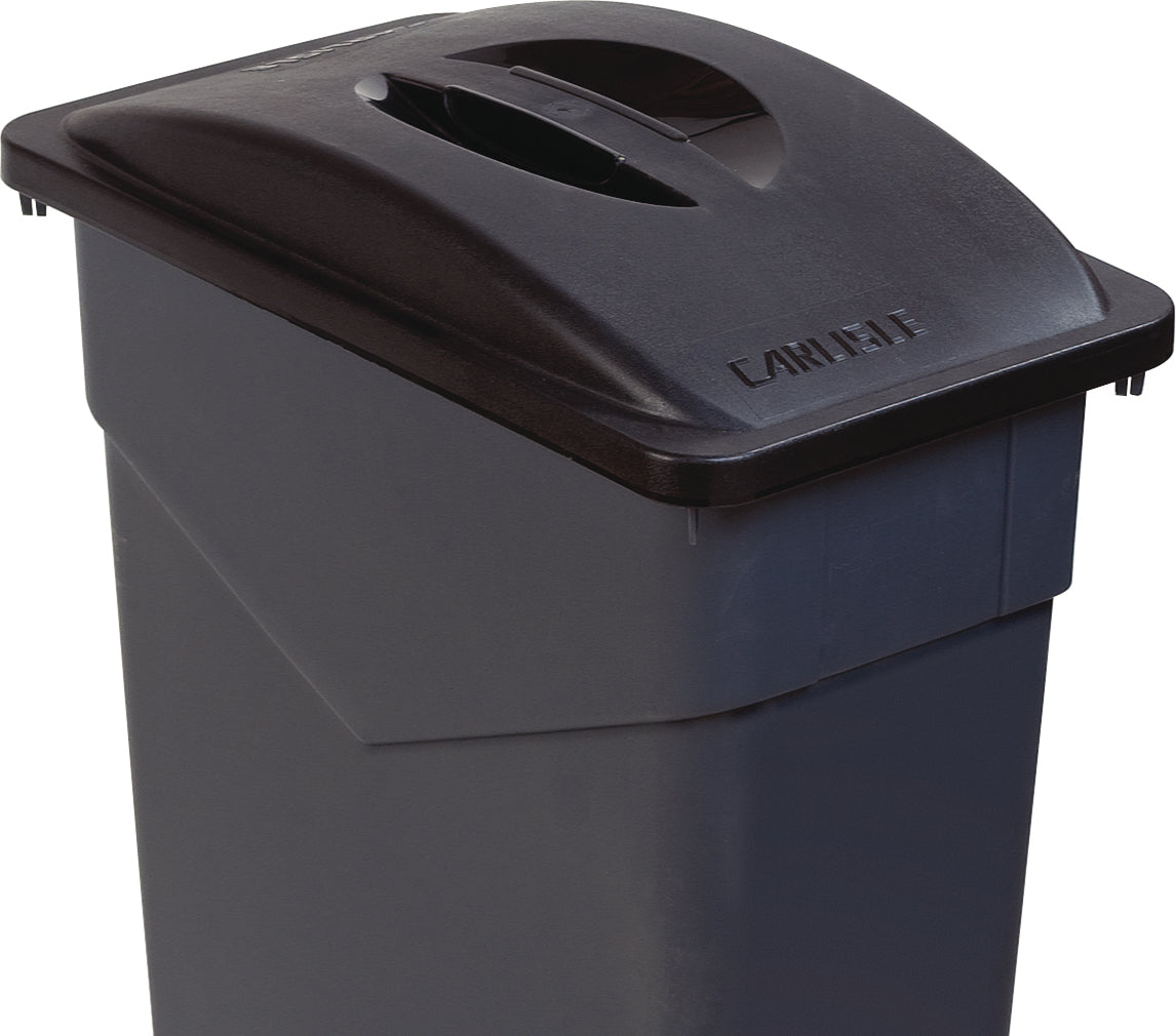 Carlisle Trimline™ Black Rectangular Handled Waste Container Lid 521mm x 294mm x 76mm - 34202503