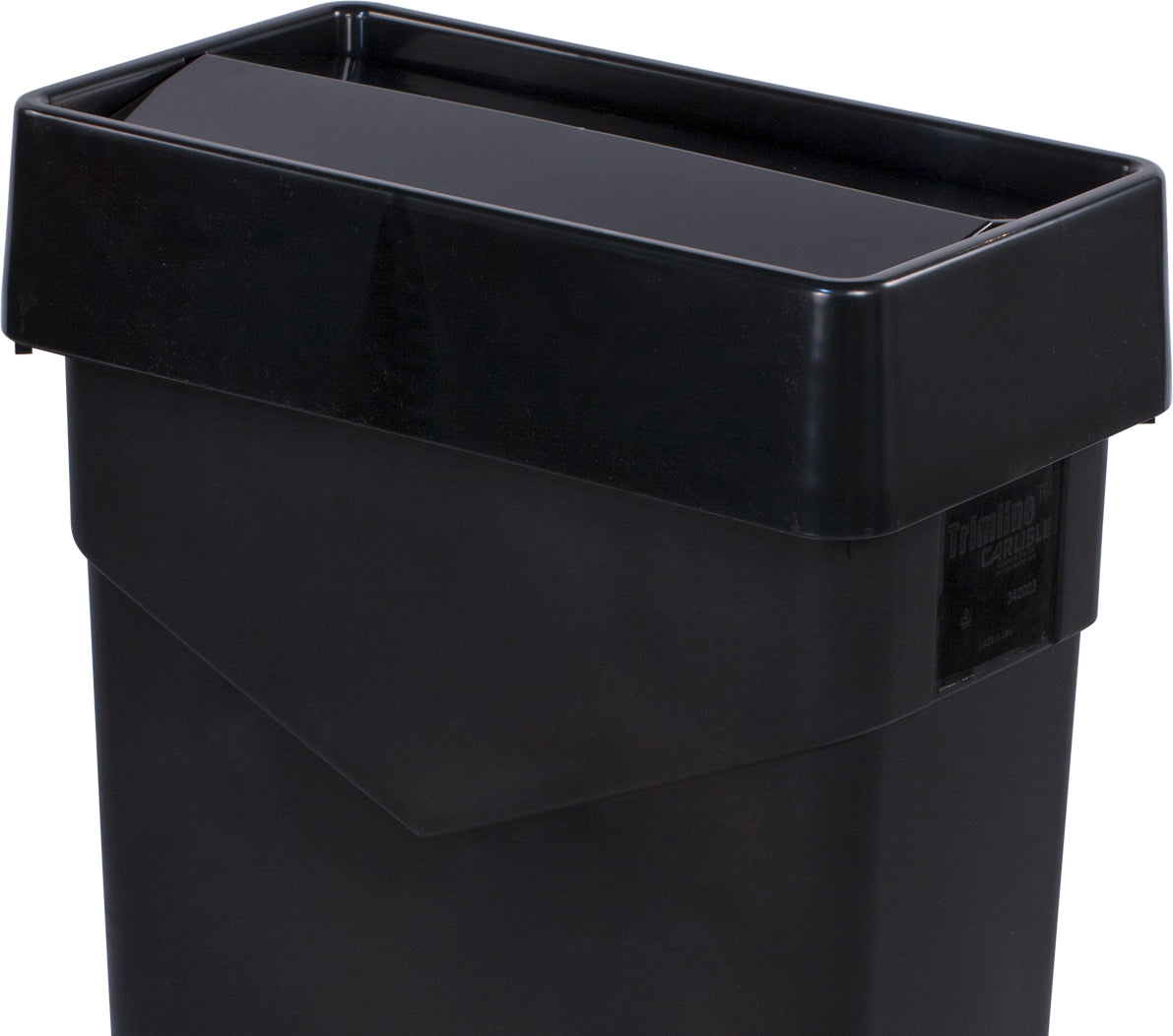 Carlisle Trimline Black Rectangular Swing Top Waste Container Lid 513mm x 294mm x 114mm - 34202403