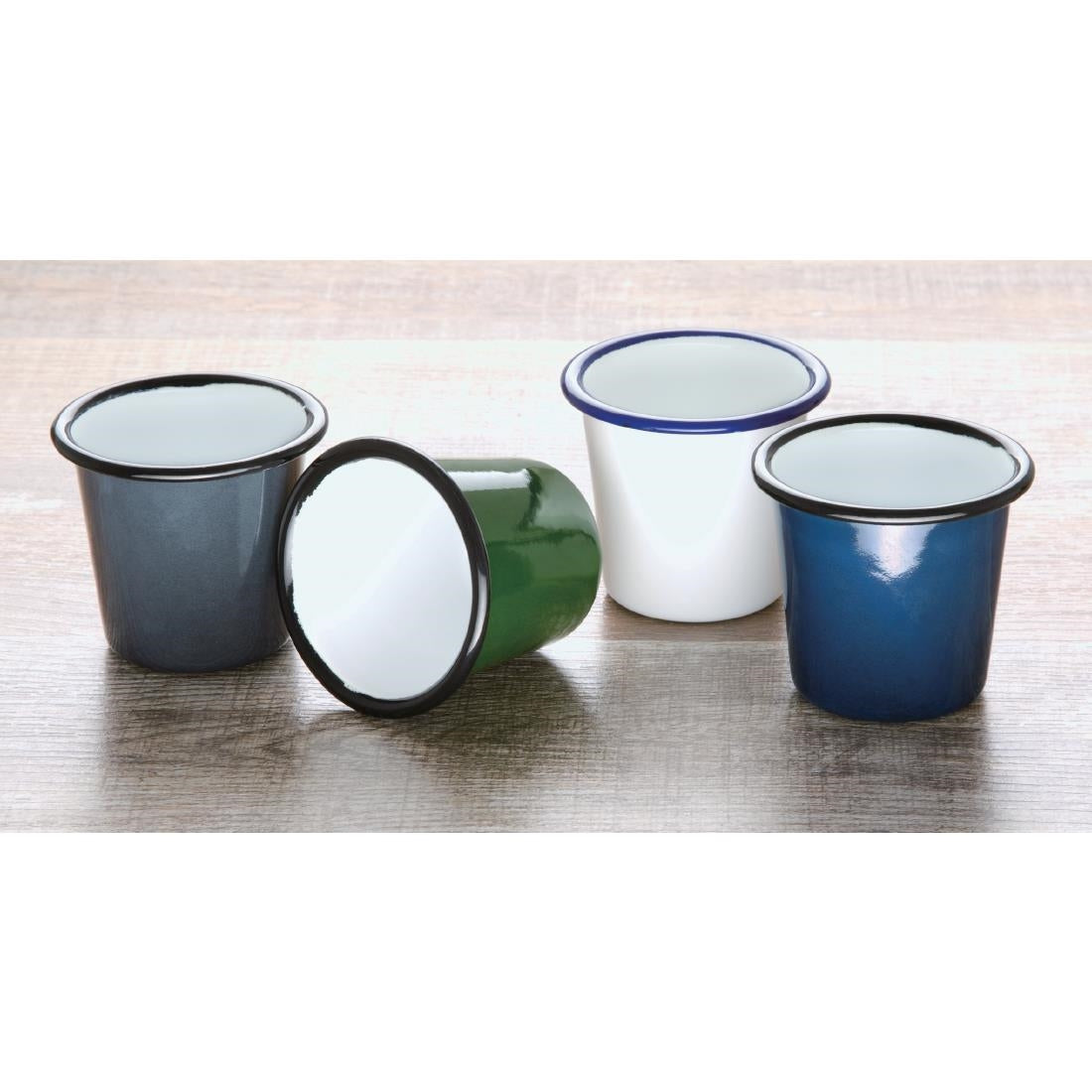 Olympia Enamel Sauce Cup White & Blue - DC383