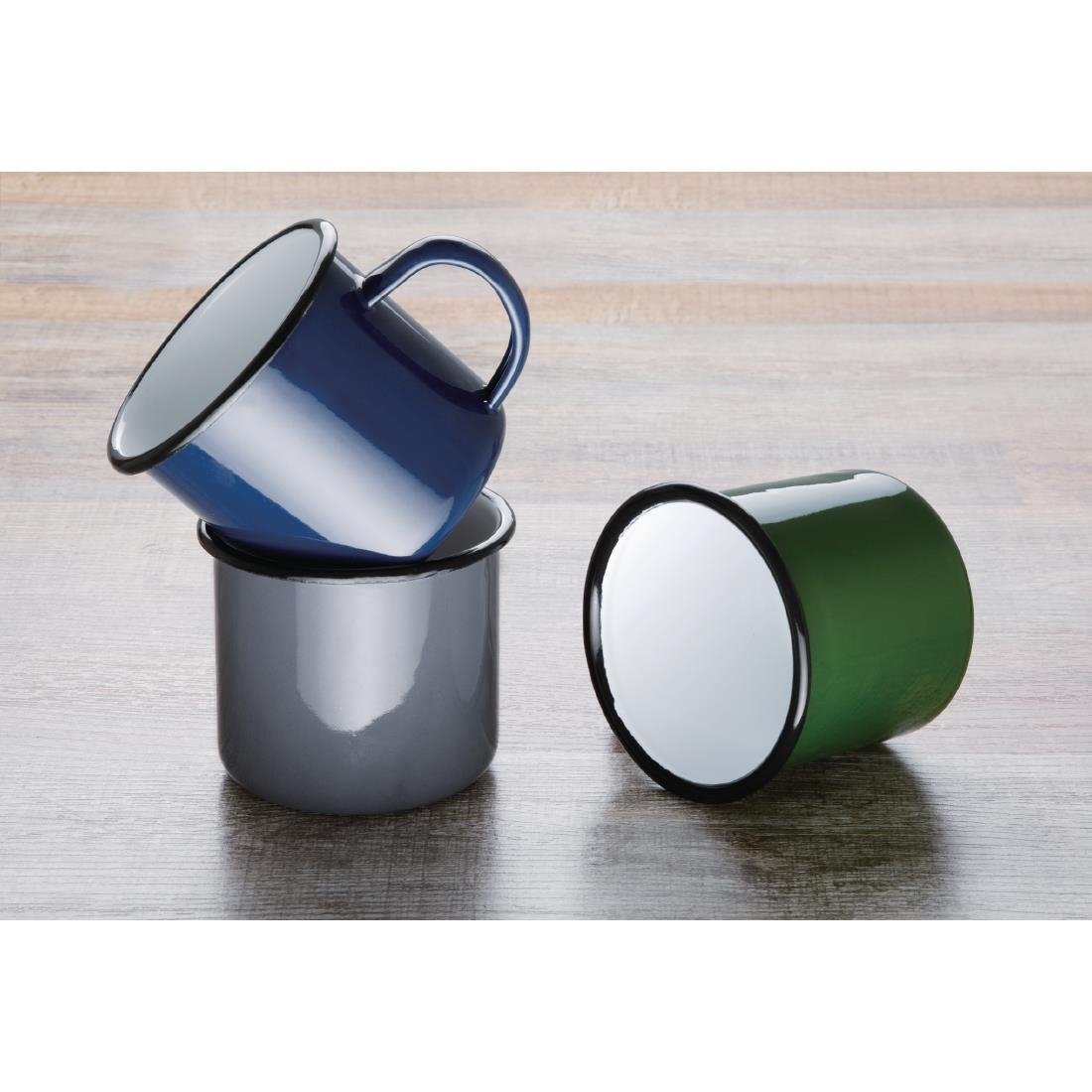 Olympia Enamel Mugs Grey 350ml (Pack of 6) - DC397