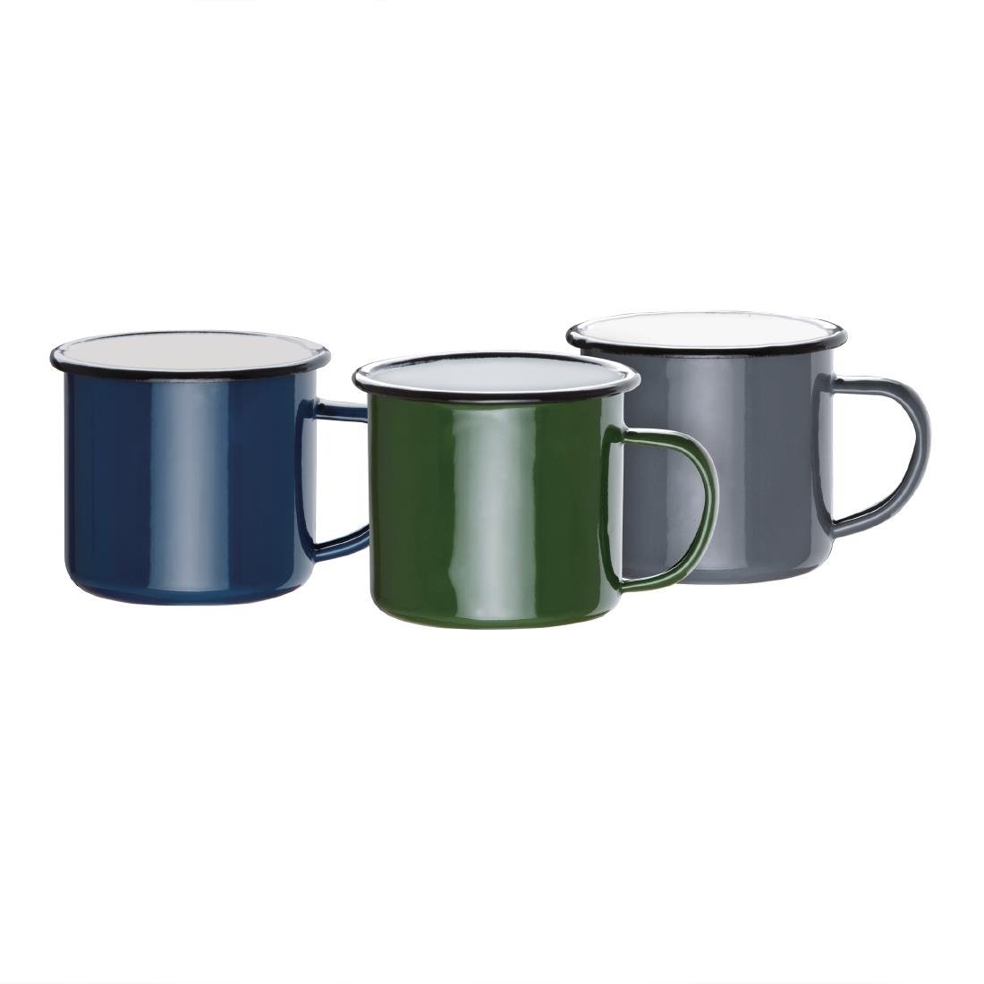 Olympia Enamel Mugs Grey 350ml (Pack of 6) - DC397