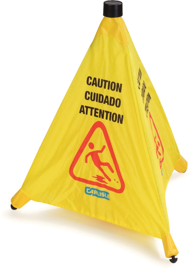 Carlisle Yellow with grey cone casing Pop-Up Caution Cone 510mmH - 3694204