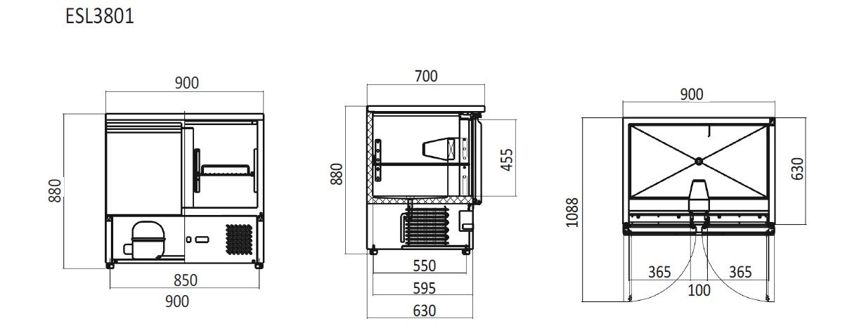 Atosa Two Doors Table Saladette