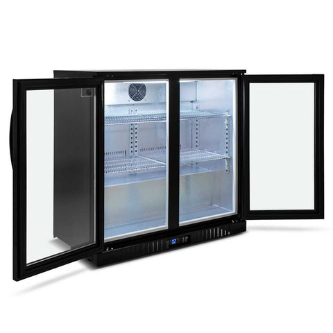 AG Equipment Twin Door Bar Fridge - Black Body & Doors BEER2