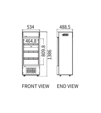 Snow Village Single Glass Door Display Fridge LC-138