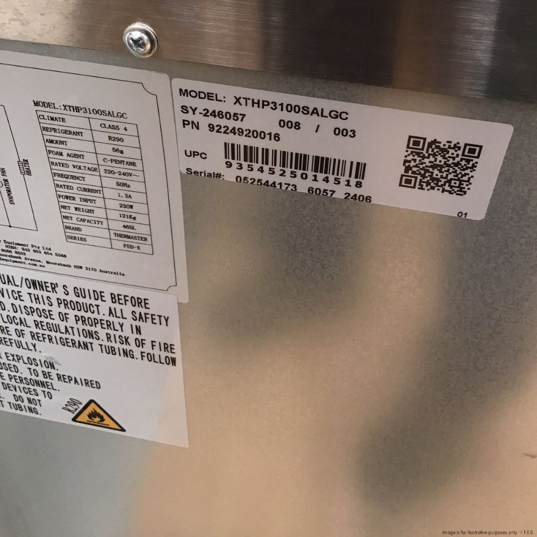 CLEARANCE - FED-X Three Door Salad Prep Fridge with Curve Glass Top - XTHP3100SALGC-NSW2161