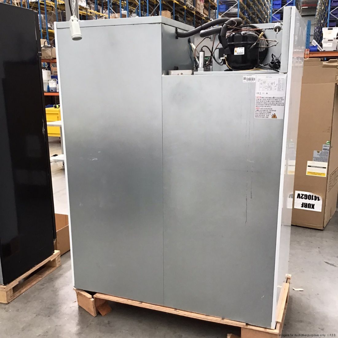 CLEARANCE - FED-X S/S Two Full Glass Door Upright Freezer - XURF1410G2V-NSW2162