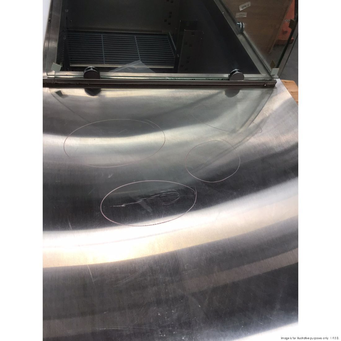 CLEARANCE - FED-X Three Door Salad Prep Fridge with Curve Glass Top - XTHP3100SALGC-NSW2161