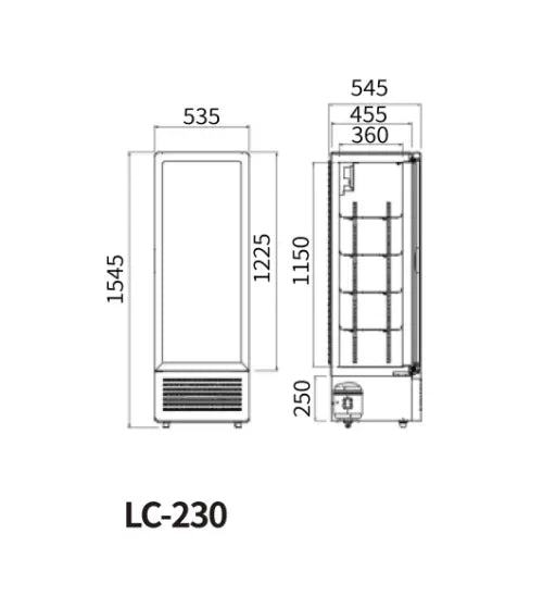 Snow Village Single Glass Door Display Fridge LC-230