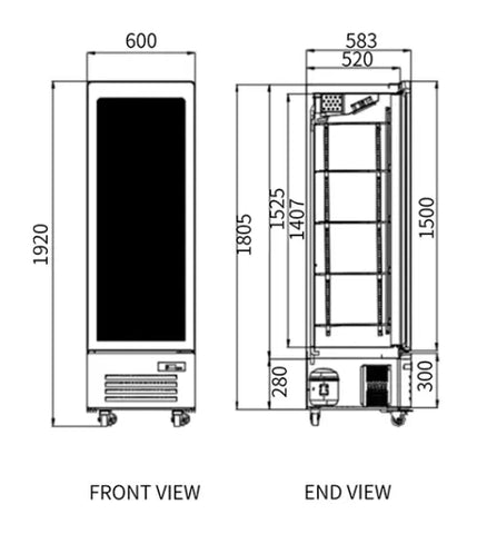 Snow Village Single Glass Door Display Fridge LC-338FP