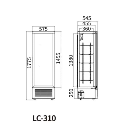 Snow Village Single Glass Door Display Fridge LC-310