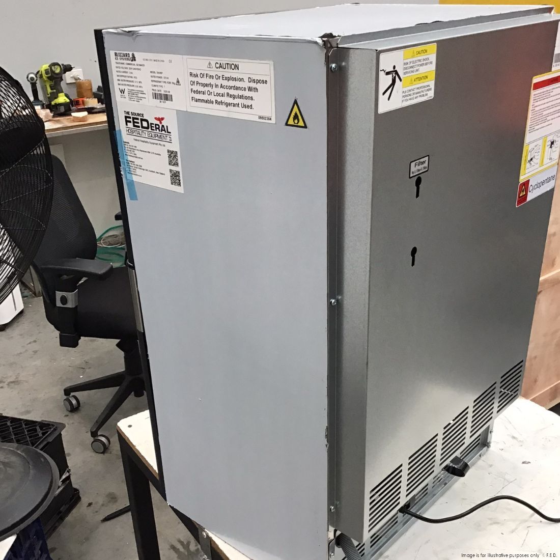 2NDs: Blizzard Under Bench Ice Maker Air Cooled - SN-80P-NSW2093