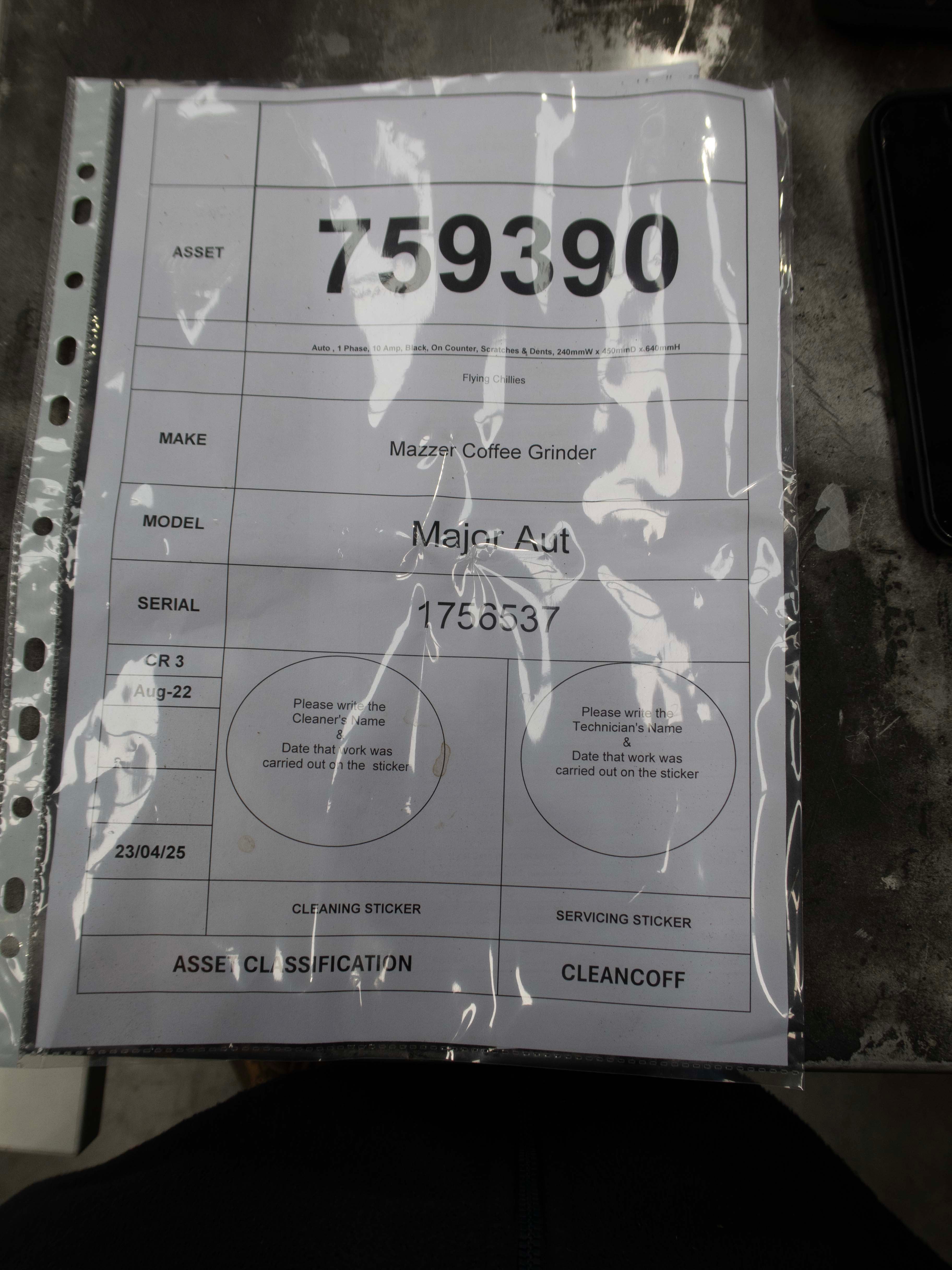 Mazzer Major Auto Coffee Grinder - 759390