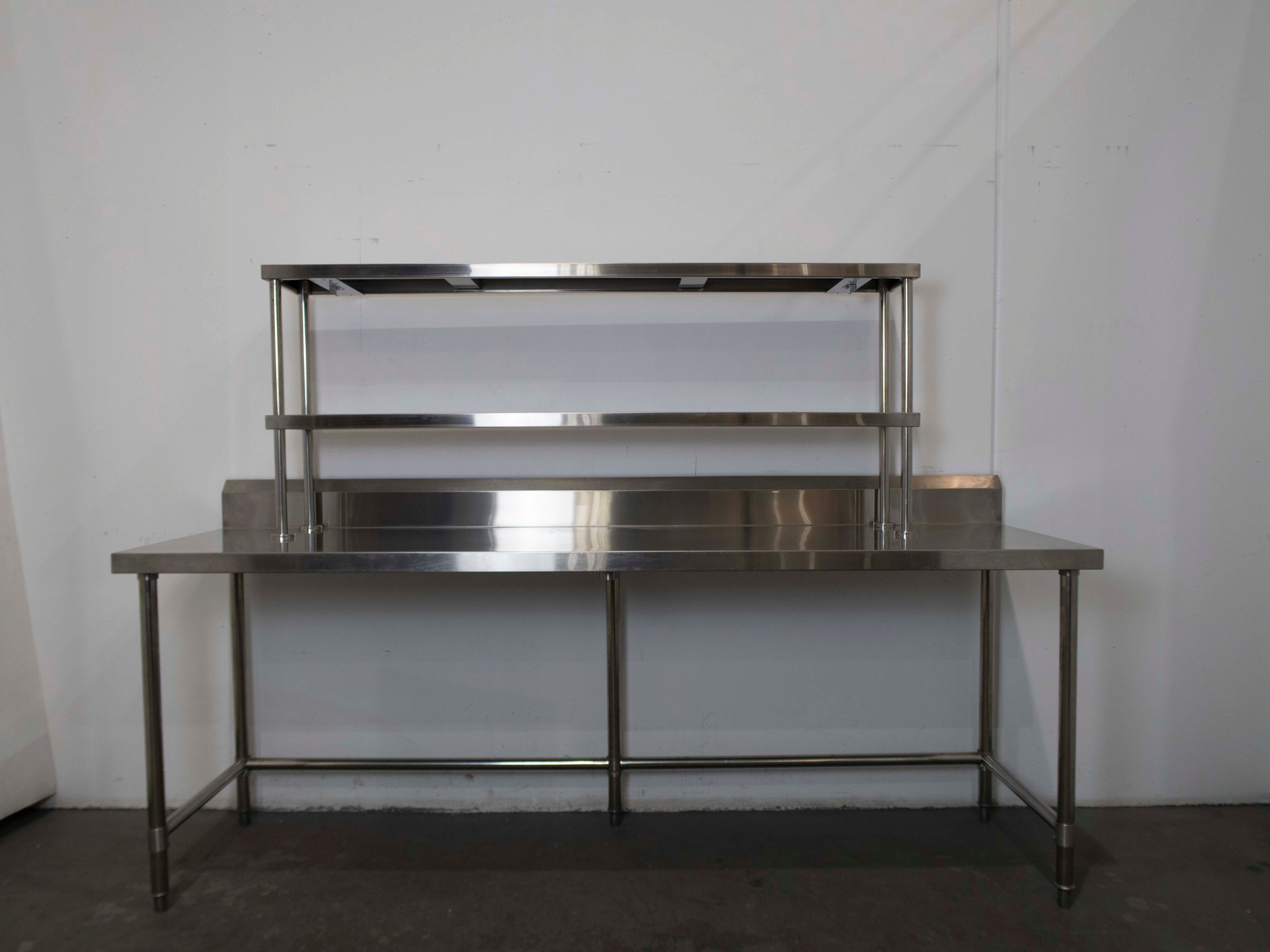 Stainless Steel Bench with 2 Tier Over Bench Shelving - 784527