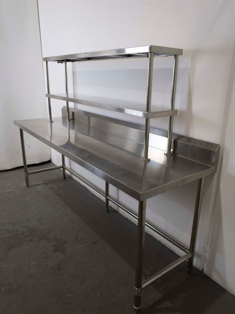 Stainless Steel Bench with 2 Tier Over Bench Shelving - 784527