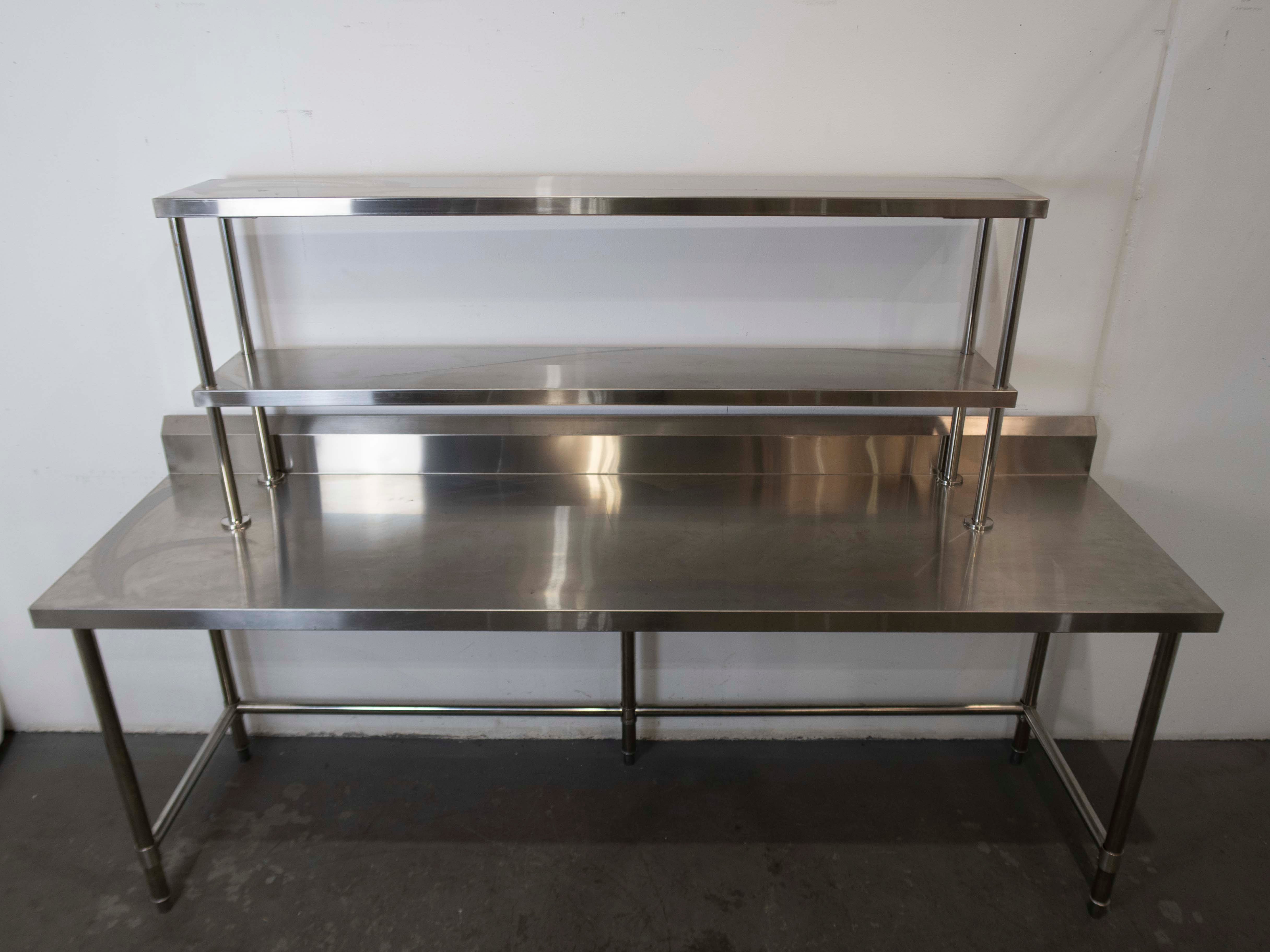 Stainless Steel Bench with 2 Tier Over Bench Shelving - 784527