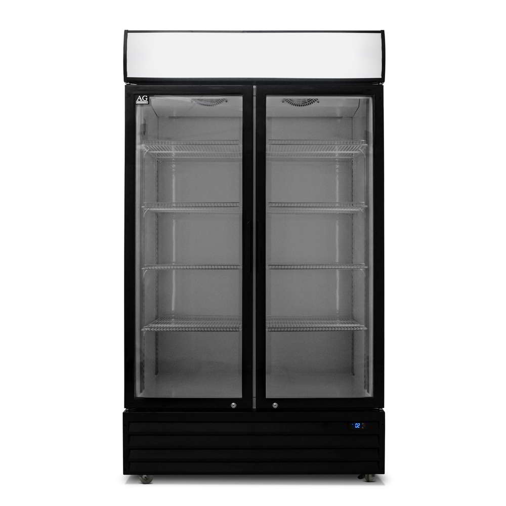AG Equipment 515L Upright Glass Door Display/Drinks Fridge - White with Light Box CU800TNG