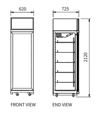 Snow Village Single Glass Door Display Fridge LC-620FX