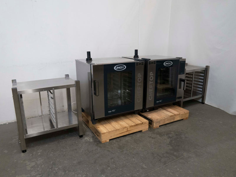 Unox XEVSC-0711-CLM Slowtop Oven and Unox XEVC-0711-EPRM Combi Oven and 2 x Stands - 820452