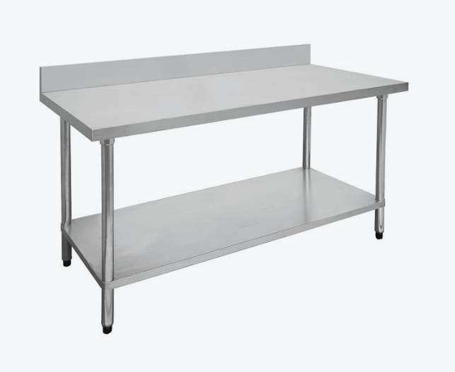 Stainless Steel Bench with Splashback - 827556