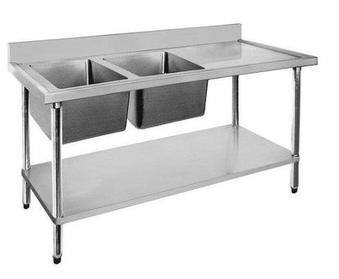 Stainless Steel Bench with Sinks - 839843