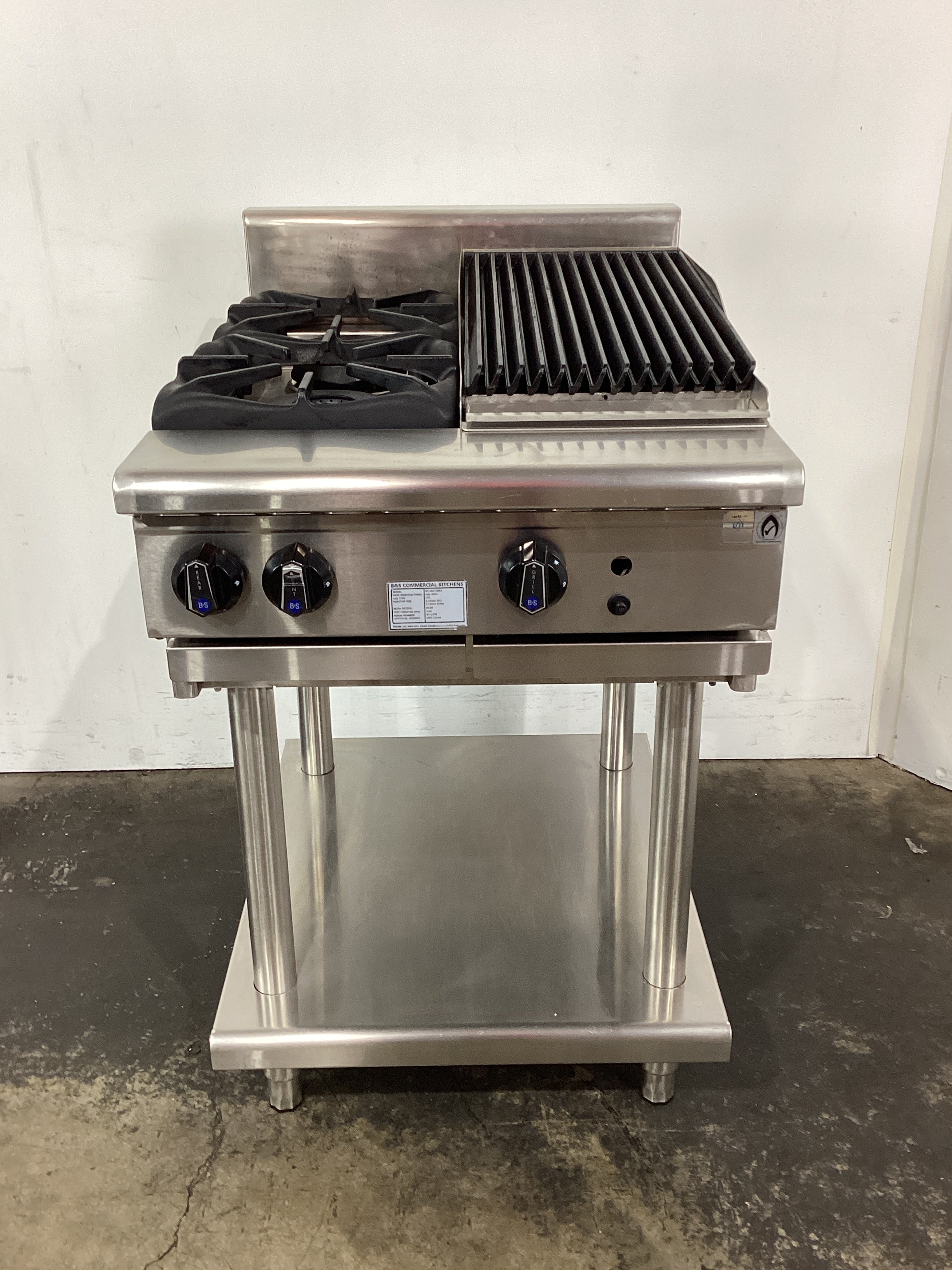 B&S BT-SB2-CBR3 2 Burner Cooktop + Char Grill - 846794