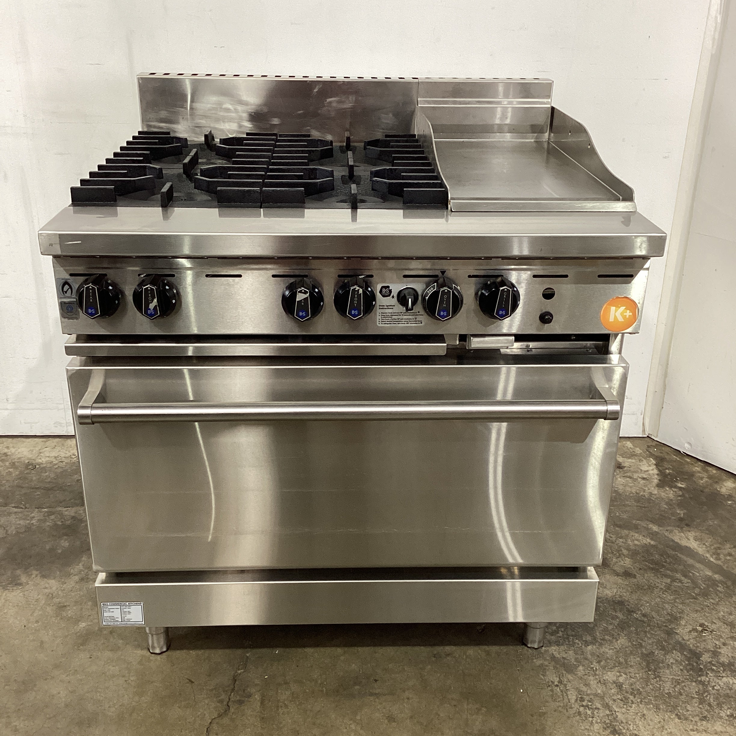 B&S KOV-SB4-GRP3 4 Burner Range Oven - 860784