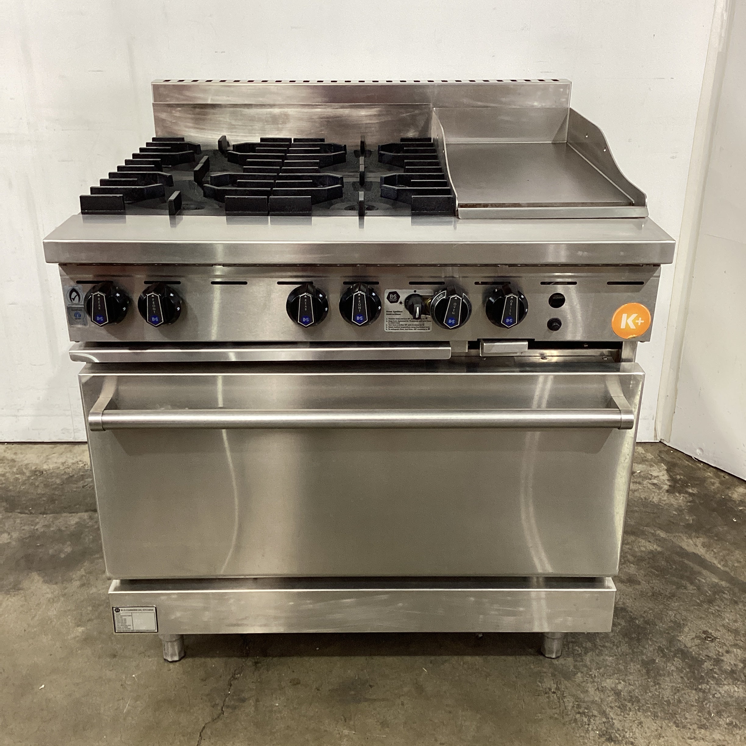 B&S KOV-SB4-GRP3 4 Burner Range Oven - 865643