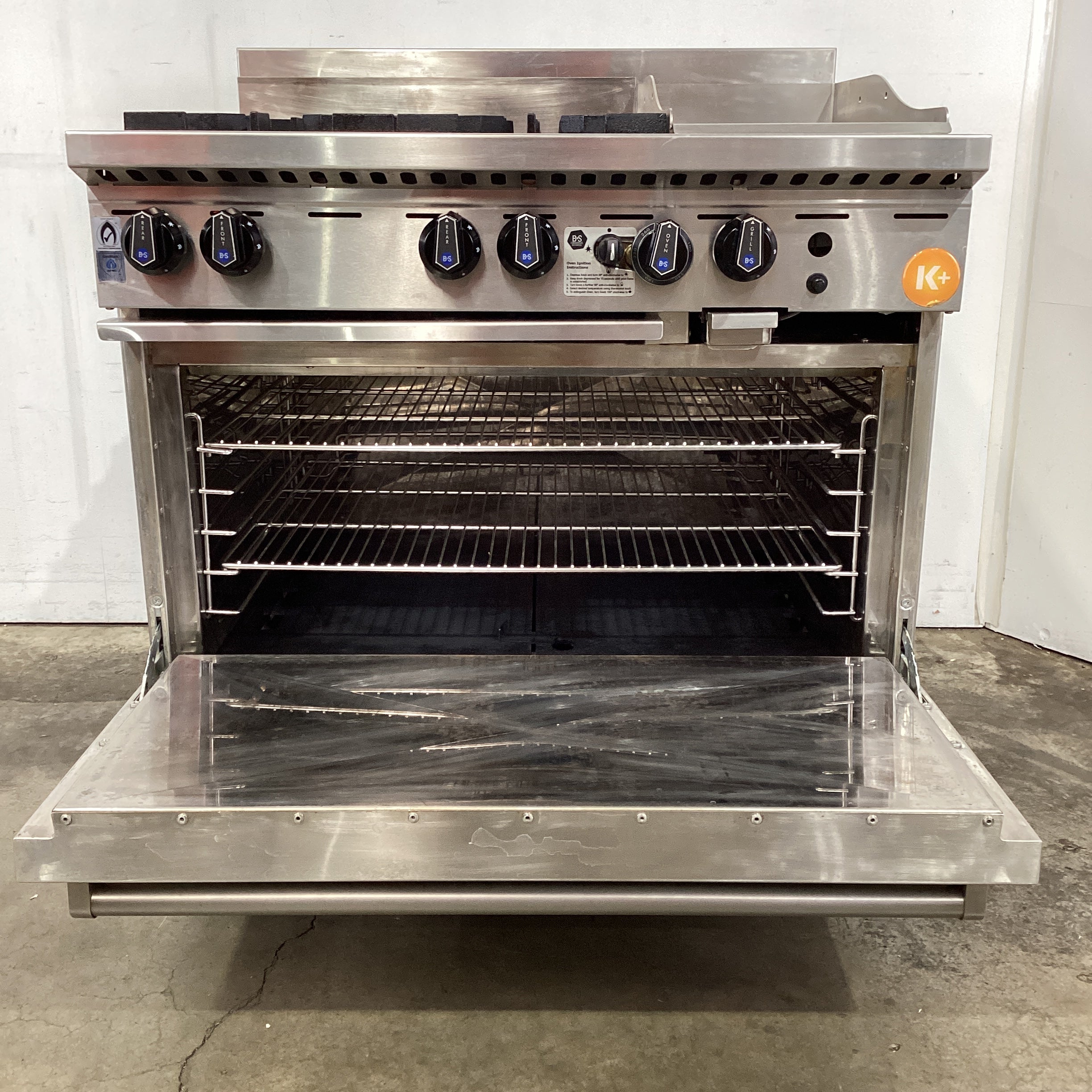 B&S KOV-SB4-GRP3 4 Burner Range Oven - 865643